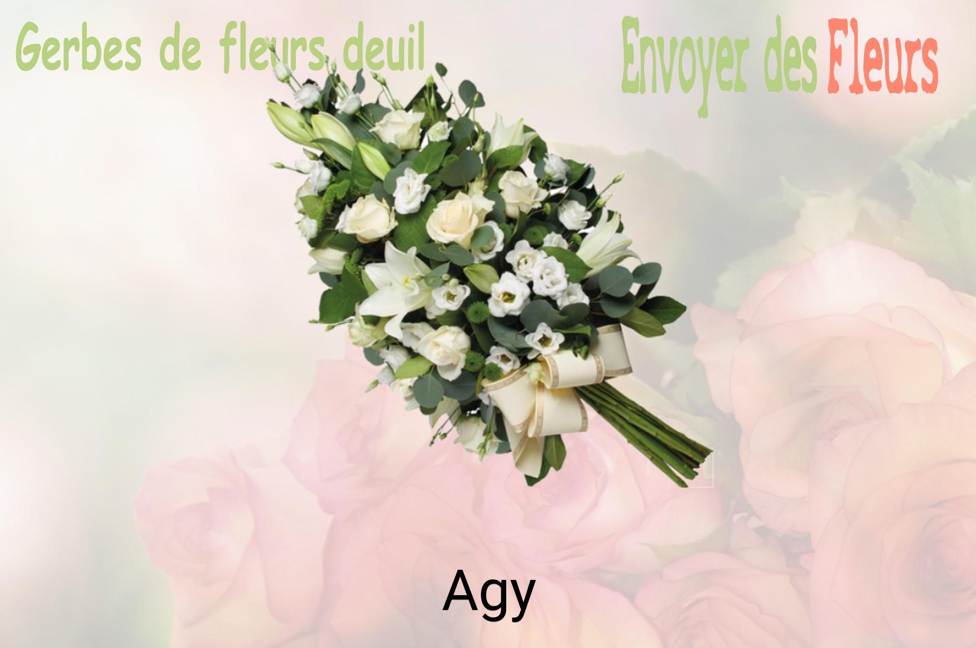 Gerbe de fleurs de deuil livrée à Agy